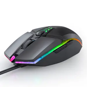 Mute Wired Gaming Mouse 1600 DPI Optical 6 Tombol USB Mouse dengan RGB BackLight Mute Mice untuk Desktop Laptop Komputer Gamer Mouse