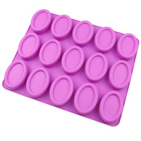 Neue Ideen 15-fach ovale DIY Silikonformen für handgemachte Seife, Kuchen und Grasgelee – lebensmittelecht