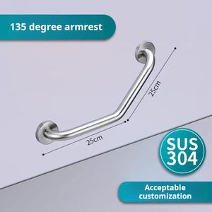 Corrimano da Bagno Personalizzato in Acciaio Inox 304, Montaggio a Parete, 135 Gradi, Antiscivolo, Ecologico, Barra di Sicurezza per WC - Product Image 6