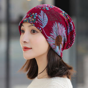 Autumn/Winter Korean Style Multi-Functional Women's Pullover Hat <b>Neck</b> <b>Warmer</b> & Earflap Print Printed Slouch Hat Wrap Earflap Hat - Product Image 4