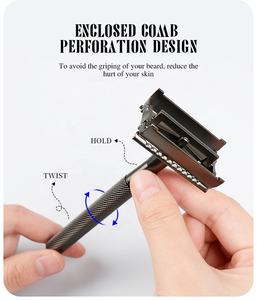 حلاقة مفتوحة على شكل فراشة قابلة للتعديل بشعار مخصص ، حلاقة بمقبض معدني ، شفرة حلاقة مستقيمة ، شفرة أمان على شكل فراشة - Product Image 4