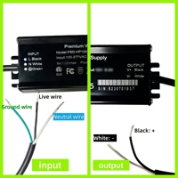 Transformateur adaptateur pour driver LED simple homologué ETL, 60W 12V DC 5A, alimentation étanche IP65 100-277V AC vers 12V DC