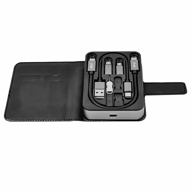 Custom Multi-functional Slim Charging Cable Storage Card Pack Portable Data Charging Cable USB C Docking Station