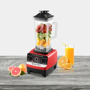 Heavy Duty Smoothie Maker Large Commercial 2 in 1 Silver Crest Blender 9525 Motor Fruit Juicer Extractor Machine Food Mixer