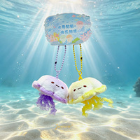 Pendentif magnétique en peluche méduse Ocean Squad, mini-breloque méduse mignonne, porte-clés assorti pour couple et meilleurs amis, cadeau en gros