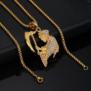 Collar con Colgante de Acero Inoxidable PVD Impermeable y Antideslustre con Diseñ<span class=keywords><strong>o</strong></span> de Esqueleto Hip Hop Death Summon 2026 para Hombre al por Mayor - Product Image 4