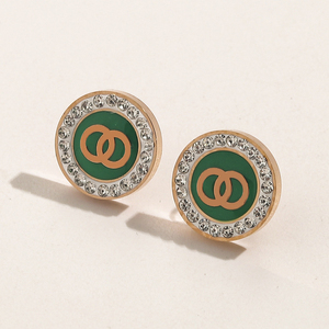 Marchio <span class=keywords><strong>di</strong></span> design <span class=keywords><strong>di</strong></span> lusso in acciaio inox <span class=keywords><strong>orecchini</strong></span> da donna Vintage alla moda CC zircone gioielli <span class=keywords><strong>di</strong></span> moda - Product Image 5