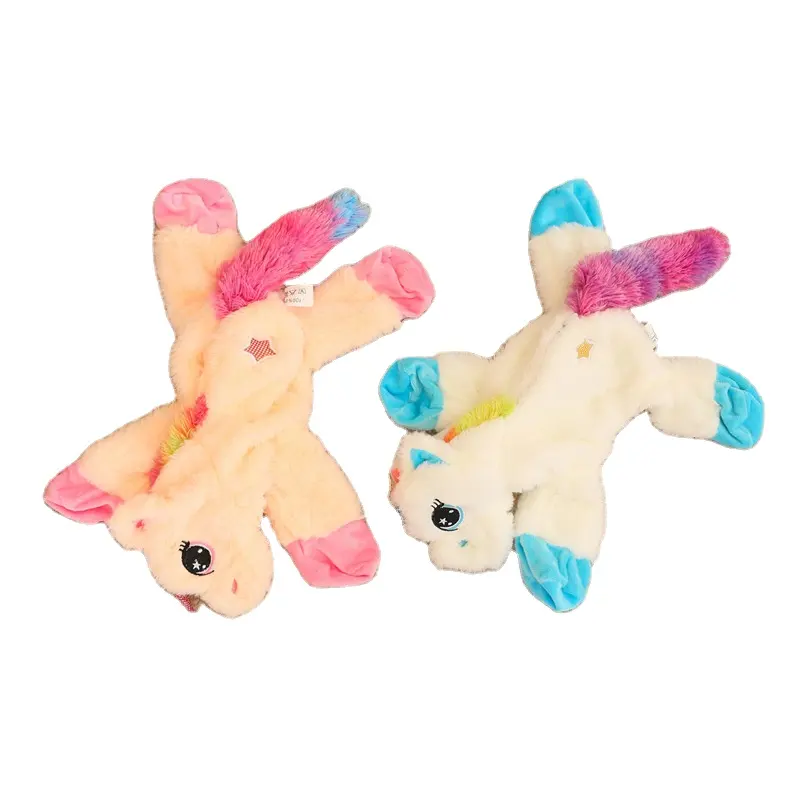 Cute Rainbow Crouching Unicorn Doll Plush Toy Pegasus Pillow Doll plush shell