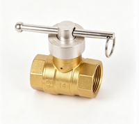 Robinet à boisseau sphérique en laiton crypté pour compteur d'eau, raccord fileté d'entrée, joint NBR/PTFE, 1/2 pouce, 1 pouce, pression PN16