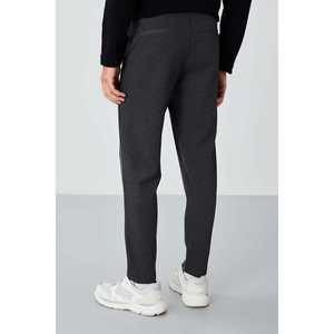 Pantalon de survêtement pour homme Anthracite mélangé texturé, coupe standard, taille élastique, tissu respirant décontracté - Product Image 1