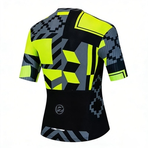 Maillot de <span class=keywords><strong>cyclisme</strong></span> fluorescent pour homme, manches courtes, <span class=keywords><strong>PRO</strong></span>, coupe ajustée, pour vélo de route, respirant, séchage rapide, évacuation de l'humidité, haut de vélo - Product Image 2