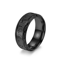 Bague vintage en acier inoxydable avec inscription viking nordique pour homme, bijoux de mode en gros
