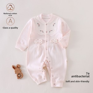 Pyjama unisexe en coton ultra-doux pour bébé, printemps, automne, <span class=keywords><strong>hiver</strong></span>, à boutonnage simple, sans couture, sans armature, en coton à fibres longues, motif floral - Product Image 1