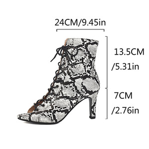 Botas de Baile Latino de Alta Calidad, Tacón Alto, Sensuales, para Rumba, Jazz, Baile de Salón, Punta Abierta, Suela de Goma, Botines de Baile para Mujer - Product Image 6