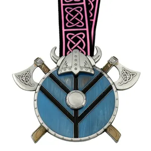 Médailles Bling personnalisées de haute qualité, vente en gros, bon marché, médaille Viking