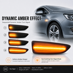 Luce Dinamica LED Laterale Indicatore di Direzione per <span class=keywords><strong>Opel</strong></span> <span class=keywords><strong>Astra</strong></span> J 2009-<span class=keywords><strong>2015</strong></span>, <span class=keywords><strong>Astra</strong></span> J <span class=keywords><strong>K</strong></span> <span class=keywords><strong>2015</strong></span>~, Zafira C 2011 - Product Image 2