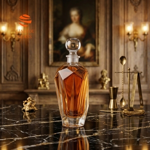Bouteille à vin en verre cristallin taillé au diamant <span class=keywords><strong>haut</strong></span> <span class=keywords><strong>de</strong></span> <span class=keywords><strong>gamme</strong></span> <span class=keywords><strong>de</strong></span> 250 ml, idéale pour le brandy, le whisky et le <span class=keywords><strong>gin</strong></span> - Product Image 1