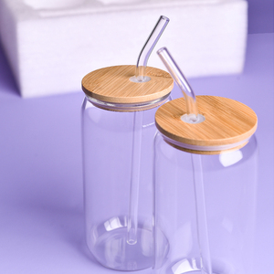 Offres exceptionnelles : Gobelets en verre avec paille, verres à bière en verre, gobelets en verre de 16 oz avec couvercles et pailles - Product Image 2