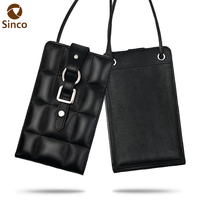 Pochette de téléphone en cuir de qualité supérieure avec fermeture à glissière lisse et pochette de téléphone en bandoulière de haute qualité