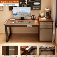 Bureau d'ordinateur modulaire en bois moderne avec armoire latérale réversible, poste de travail robuste, tiroirs verrouillables, rangement extensible pour
