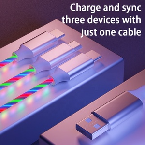 Nhà máy 3 trong 1 USB Charge cable với một Nam để Loại C Micro Type-C chảy phát sáng dữ liệu nhanh chóng sạc cho điện thoại di động sạc - Product Image 4