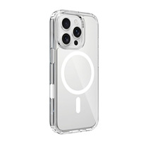 Étui de téléphone magnétique 2-en-1 PC+TPU, coque de protection antichoc à couverture intégrale anti-chute à quatre coins pour iPhone 16 Pro Max