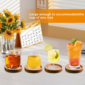 Wholesale Classic Wood <b>Coasters</b> <b>Set</b> with Holder Unfinished Eco-Friendly Customizable Size - Product Image 4