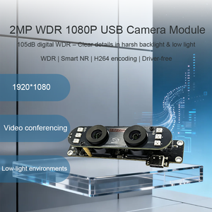 โมดูลกล้อง 2MP WDR 1080P เลนส์คู่ USB2.0 ช่วงไดนามิก 105dB อินเทอร์เฟซ Type C รองรับ H264 MJPEG YUV2 สำหรับใช้งานภายในอาคาร - Product Image 1