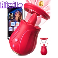 2-in-1 APP Rose Sexspielzeug für Frauen AI Sync 360 °   Rotierende Vibratoren mit Leck- und Saugfunktion für Klitoris und Brustwarzen - Vibrator für Frauen