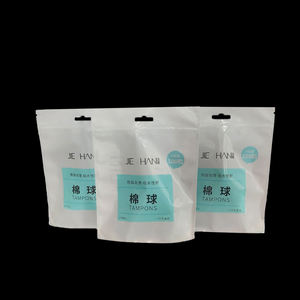 Лидер продаж, 100 хлопковые шарики/одноразовые тампоны, синяя сумка на молнии, одноразовые тампоны, многоразовый пластиковый упаковочный пакет - Product Image 3