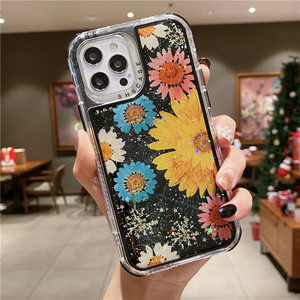 Mơ ba-trong-một nền đen hoa thật điện thoại di động Trường hợp cho iPhone - Product Image 1