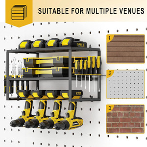 Power tool storage rack, electric drill tool holder, heavy-duty tool <b>shelf</b>, <b>wall</b>-<b>mounted</b> floating tool rack - Product Image 3