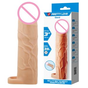 Yeniden yapay Penis artırıcı kauçuk Dick erkek horoz genişletici Penis uzatma kollu erkekler için Comdom - Product Image 1