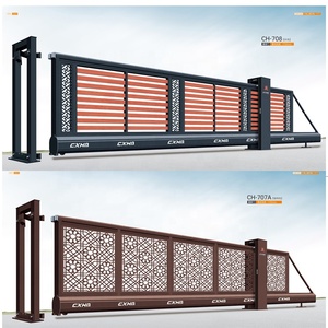 Huatingtech en alliage d'aluminium système de porte d'allée électrique automatique portes coulissantes en porte-à-faux pour porte extérieure en métal d'appartement - Product Image 6