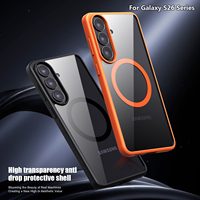 Étui de téléphone antichoc pour Samsung Galaxy S26 Ultra Étui transparent magnétique S26 Plus Anti-jaunissement Étui de téléphone portable hautement transparent