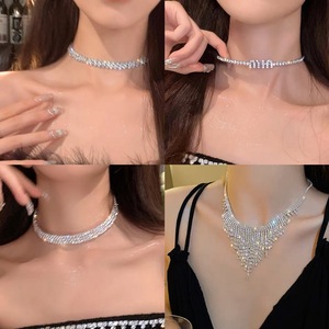 Luxe Zircon <span class=keywords><strong>Bowknot</strong></span> couches goutte d'eau collier femmes mode papillon chaîne charme géométrique collier pour cadeau mariage - Product Image 3