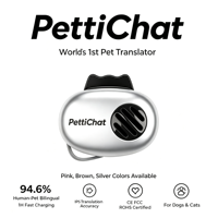 Pettichat Traducteur vocal pour animaux certifié, traceur d'animaux étanche IP65 précis, détection d'émotions, Bluetooth 4G, autonomie de la batterie >20h