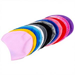 Bonnet de bain en silicone élastique imperméable pour adultes, sports nautiques en plein air, hommes et femmes, entraînement en piscine - Product Image 1