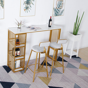 Pequeña <span class=keywords><strong>mesa</strong></span> de <span class=keywords><strong>bar</strong></span> de cocina para el hogar con pared artística de hierro Gabinete creativo de tres capas para apartamentos pequeños - Product Image 1