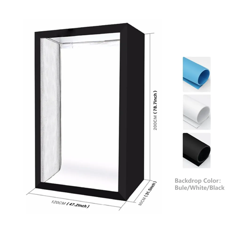 200cm LED Lightbox Folding Softbox Shooting Tent With 4 Colors Background Movable LED Lights For Studio Photo Photography Box