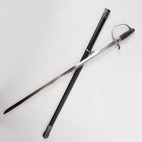 Espada Decorativa de Metal para Colección, Espada Ceremonial de Guardia de Honor para Levantamiento de Banderas, Espada Negra Medieval Masónica de Caballero Templario