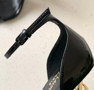 Sandali di Alta Gamma con Cinturino Singolo e Punta Quadrata, Stile Europeo e Americano, in Microfibra Nera, Tacco <span class=keywords><strong>a</strong></span> <span class=keywords><strong>Spillo</strong></span> Super Alto, Sexy - Product Image 2