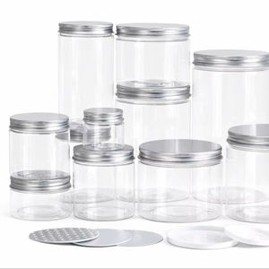 Bocaux en plastique transparent 600 ml avec espace pour étiquette, pour emballage alimentaire, aliments pour bébés, collations, bonbons, avec logo personnalisé - Product Image 1