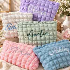 Personalized Name Large Capacity Travel Bubble Cosmetic Bag, Soft Puffer Toiletry Pouch with Zip, Lightweight Makeup Organizer - Product Image 3