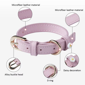 <span class=keywords><strong>Collar</strong></span> de perro de cuero auténtico de lujo con juego de correas ecológico suave y transpirable acolchado para mascotas modernas estilo personalizado - Product Image 4