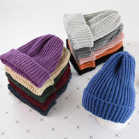 Invierno recién nacido prendas de punto niño niña cálido color sólido sombrero infantil accesorios de punto moda 100% algodón bebé sombrero de punto