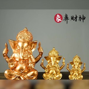 Estatuas religiosas budistas del sudeste asiático loto dorado elefante tronco Dios resina arenisca artesanía - Product Image 2
