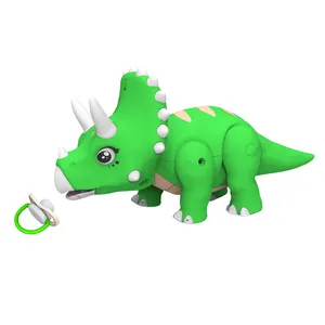 Thắp sáng âm nhạc Triceratops Đồ chơi điện đi Bộ khủng long với ghi âm giọng nói đồ chơi