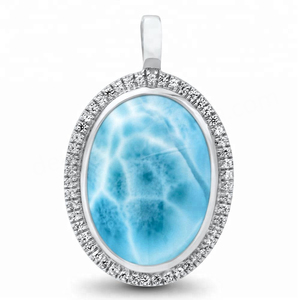 ขายส่งเครื่องประดับพลอยลาร์ิมาร์สีน้ำเงินธรรมชาติทรงรี ต่างหูลาร์ิมาร์เงินแท้ 925 - Product Image 4