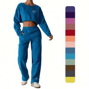 Fabricant Ensemble de survêtements sur mesure pour femmes Survêtements Vente en gros Casual Cropped Training Wear Survêtement pour femmes Jogging Suits - Product Image 1